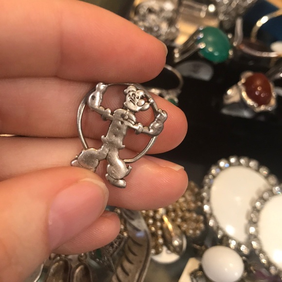 Vintage Jewelry - Popeye Sterling Silver Charm Signed KSF